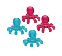 TOBBOMEY 4Pcs Professional Octopus Head Massager Plastic Scalp Massager for Deep Tissue Stimulation Convenient Portable Head Scratcher for Neck Back Hand Relaxation and Acupoint Massage