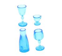TOBBOMEY 4pcs Realistic Miniature Wine Cups for Tiny House Kit Detailed Plastic Mini Wine Glasses for Dollhouse Decoration and