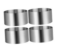 TOBBOMEY 4Pcs Round Stainless Steel Cake Moulds Baking Rings for Household Use Lightweight Biscuit and Pancake Molds Easy-Clean Mousse Ring Tools for Smooth Cutting