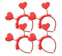 TOBBOMEY 4pcs Sequin Heart Headband Valentine's Day Hair Accessories for Women Romantic Red Love Hoop for Party Wedding Holiday Birthday Celebration Stylish Festive Headwear