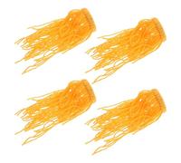TOBBOMEY 4pcs Simulated Seaweed Egg Collector Eggs Fish Habitat Spawning Bed Floating Breeding Mop Fish Tank Mops Spawn for Tank Breeding for Aquarium Spawning Orange