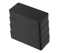 TOBBOMEY 4pcs Small Rectangular Tinplate Storage Boxes with Lids Portable Metal Tea Caddy and Mini Organizer for Tea Bags Jewelry Candy Compact Stylish Matte Black Containers for Travel and