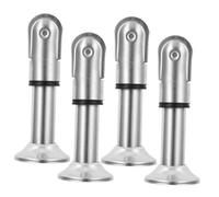 TOBBOMEY 4Pcs Stainless Steel Toilet Partition Feet Bathroom Partition Support Hardware for Public Restroom Cubicle Legs Easy to Install Rust-resistant