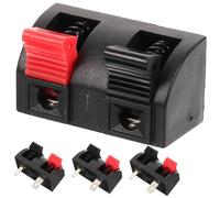 TOBBOMEY 4pcs Stereo Speaker Terminal Connectors Pin Push-release Compression Clips Red Black Wire Wiring Connectors for Stage Audio Systems and DIY Projects Easy Installation with Dual