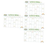 TOBBOMEY 4pcs Sticky Dry Erase Weekly Menu Board for Fridge Reusable Meal Planner with Self Adhesive Design Easy to Clean Refrigerator Organizer for Kitchen Calendar and Family Meal