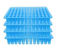 TOBBOMEY 4pcs Test Tube Holder Rack with Slots Plastic Vial Organizer for Stem Educational Science Experiments and Sampling Activities