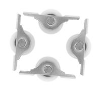 TOBBOMEY 4pcs U-Shaped Groove Sliding Door Rollers Plastic Pulley Wheels for Cabinet Closet Screen Glass Doors Noise-reducing Smooth Operation Medium White Rollers