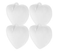 TOBBOMEY 4pcs White Heart-shaped Balloon Weights with Pendant Anchors for Birthday Party, Wedding Table Decor, and Shower Balloon Decorations