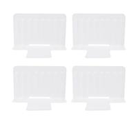TOBBOMEY 4Pcs White Plastic Refrigerator Storage Separator Drawer Partition Board Kitchen Shelf Divider for Food Organization and Cabinet Storage