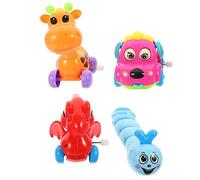 TOBBOMEY 4pcs Wind Up Animal Creative Clockwork Playthings for Safe and Adorable Design for Birthdays and Classroom Rewards Random Color