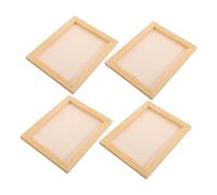TOBBOMEY 4pcs Wooden Picture Frames Unfinished Wood Photo Frames for Clay Painting DIY Craft Projects for Boy Girl Drawings and Artwork Display