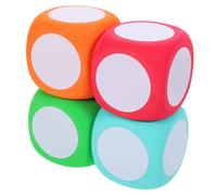TOBBOMEY 4pcs Writable Foam Dice Cubes Erasable Classroom Dry Erase Dice for Algebra Geometry Practice Educational Activity Supplies for Homeschool and School