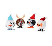 TOBBOMEY 4pcs Xmas Clockwork Toys for Boy Girl Safe Abs Material Fun Wind-up Playthings for Parent-boy Girl Interaction Christmas Party Favors and Stocking Fillers for Boys and Girls