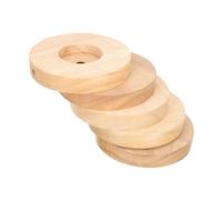 TOBBOMEY 5 Pcs Solid Wood Lamp Base Round Table Lamp Stand Accessories for Night Light Craftsmanship Rubberwood with Smooth Texture Easy to Use and Practical for Home Decor