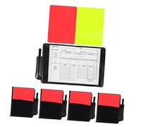 TOBBOMEY 5 Sets Football Referee Card Kit with Fade Resistant Red Yellow Cards Portable PVC Wallet Pen and Score Paper High Visibility Champion Match Tools for Soccer Officials and Sports