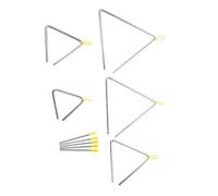 TOBBOMEY 5 Sets Metal Triangle Bell Percussion Instrument with Strikers Educational Musical Triangles for Boys and Clear Resonant Sound Metal Material Multiple