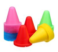 TOBBOMEY 50 Pcs Multi-color Sports Soccer Training Cones Small Lightweight Practice Markers with Stable Base for Roller Skating and Soccer Drills Compact and Portable for Classroom and
