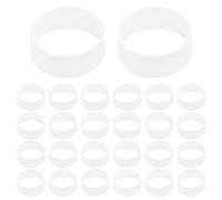 TOBBOMEY 500pcs 0.5" Silicone Zip Bands: White Rubber Bands Cable Ties for Electronics - Adjustable Cord Management Straps for Office, Travel, and Home Use