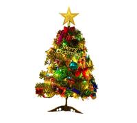 TOBBOMEY 50cm Christmas Tree Ornament Warm LED Lights Mini Desktop Decor for Festival Party Supplies Christmas Table Adornment