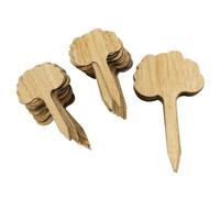 TOBBOMEY 50Pcs Wooden Plant Labels Tree Shaped Gardening Tags Reusable Decorative Plant Signs for Succulent Displays and Flower Beds