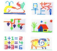 TOBBOMEY 592Pcs Mushroom Nail Jigsaw Puzzle Pegboard Educational for Early Learning Color Matching DIY Puzzle Board Game for Random Color
