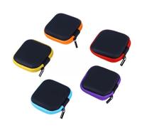 TOBBOMEY 5Pcs Assorted Color Mini Headphone Storage Cases Portable Hard EVA Earbud Carrying Pouch with Mesh Organizer for Earphones USB Cables Keys Travel Protection Random Color