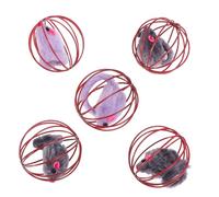 TOBBOMEY 5Pcs Caged Rat Ball Cat Stimulating Cat Playthings and Kittens Random Color Pack Safe Material for Mental and Physical Exercise Random Color