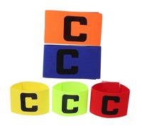 TOBBOMEY 5pcs Captain Armbands for Football Soccer Team Leaders Elastic Wear Resistant Arm Bands with Multi Colors Yellow Red Green for and Training