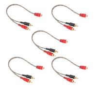 TOBBOMEY 5Pcs Car Audio Y Splitter Cable Rca Female to Dual Male Adapter Cord for Speaker Stereo Extension, Signal Transmission Cable for Car and Audio Systems