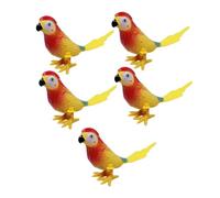 TOBBOMEY 5pcs Clockwork Jumping Parrot Bright Colorful Wind-up Spring Animal Playthings for Birthday Fun Decoration