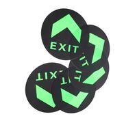 TOBBOMEY 5pcs Dark Exit Sign Stickers Floor Guide Safety Decals for Shopping Mall Emergency Evacuation Easy Stick Installation Photoluminescent Direction Indicators for Low Light