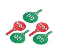 TOBBOMEY 5pcs Dual-sided Handheld Stop Sign Traffic Signals for Red Green Paddle Teaching Road Safety for Preschool and Elementary Classroom Interactive Learning Tools