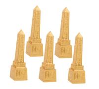 TOBBOMEY 5pcs Egyptian Obelisk Resin Figurines Desktop Decor for Sand Table Games Office Decoration Ancient Architecture Model with Fine Craftsmanship and Elegant Design