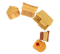 TOBBOMEY 5pcs Mini Resin Village Houses Figurines, Small Countryside Villa Design, Durable Artistic Detailing, Perfect Miniature Garden Accessories for Bonsai Succulents and Fairy Garden Decor