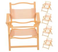 TOBBOMEY 5pcs Miniature Folding Beach Chairs for Dollhouse Realistic Plastic Camping Recliners Role Play Accessories for Indoor Outdoor Scenes Mini Furniture Enhancer