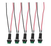 TOBBOMEY 5pcs Momentary Push Button Switches for Automotive Boat Dc Copper Abs Material Easy Operation Electrical Replacement Green Round Wired Self-locking Design