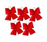 TOBBOMEY 5pcs Red Christmas Bows for Crafts Fabric Holiday Decor Bowknots Easy to Install Decorative Ornaments for Tree Wreath Gift Wrapping and Festive Trimming