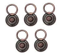 TOBBOMEY 5Pcs Round Vintage Drawer Pull Handles Red Bronze Diameter Single Hole Knob Rings for Cabinet Wardrobe Furniture Door Accessories