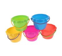 TOBBOMEY 5Pcs Small Portable Sand Buckets for Plastic Beach Sand for Outdoor Water Play and Sandbox Fun Random Color