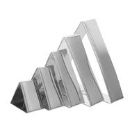 TOBBOMEY 5pcs Stainless Steel Triangle Cake Ring Molds for Baking Chiffon and Mousse Cakes Non-Stick Cookie and Dumpling Cutter for Mothers Day Baking Supplies