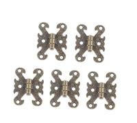 TOBBOMEY 5pcs Vintage Furniture Hinges Smooth Closing Small Hinges for Boxes and Kitchen Cabinets Classic Antique Style Cupboard Hardware