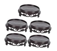 TOBBOMEY 5Pcs Vintage Round Flowerpot Display Base Stands for Succulent Pots and Buddha Statues Decorative Bonsai Holders to Protect Floors and Keep Plant Area Clean and Easy to Use