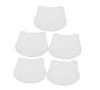 TOBBOMEY 5PCS White Mini Cat Plush Blanket Soft Small Pet Blanket Miniature Bedroom Rug for Dollhouse Decor Portable Tiny Cat Shaped Carpet Lightweight Fluffy Mat for Desk and Shelf Display