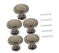 TOBBOMEY 5pcs Zinc Alloy Door Pull Handles Single Hole Dresser Pulls for Cabinet Drawer Wardrobe Furniture Vintage Black Gold Easy Install Replacement Accessories