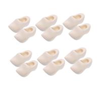 TOBBOMEY 6 Pairs Unfinished Miniature Wooden Doll Shoes Dutch Clogs DIY Craft Blanks for Dollhouse Decorations and Micro Landscape Scenes