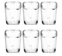 TOBBOMEY 6 Pcs Heart Shot Glasses Thick Glass Cups 45Ml for Party Weddings Home Bar Settings