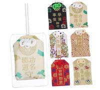 TOBBOMEY 6 Pcs Japanese Omamori Charm Fabric Amulets with Luck Blessings for Car Home Bag Soft Material with Various Styles for Exam Success Wealth Safety and Positive Energy