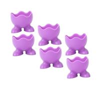 TOBBOMEY 6 Pcs Silicone Egg Steamer Cups with Stable Feet Hard-boiled Egg Holder Lightweight Heat-resistant Kitchen Tool for Household Breakfast