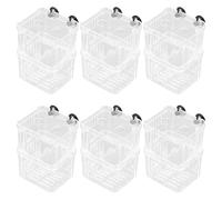 TOBBOMEY 6Pcs Aquarium Fish Hatchery Breeding Box with Double-Layer Floating Fish Fry Incubator and Betta Isolation Tank Hatching and Fry Grow-Out Separator for Safe Aquarium Breeding