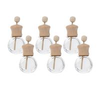 TOBBOMEY 6pcs Car Vent Clip Aroma Diffuser Bottles 10ml Flat round High Waist Refillable Air Freshener for Automotive Interior Accessories Daily Use
